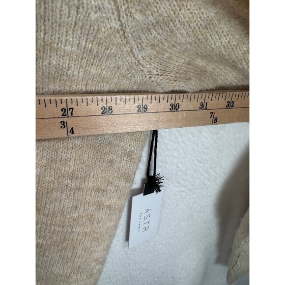 ASTR All in Favor Mixed‎ Stitch cardigan tan wool blend old money sz XL - Picture 7 of 8